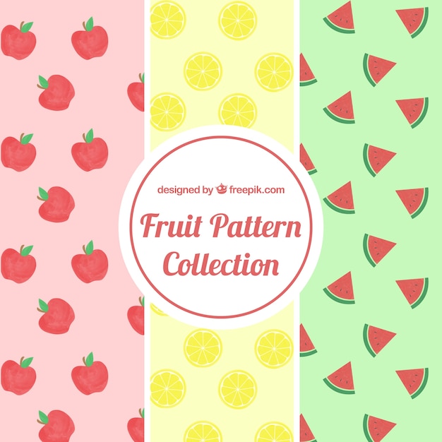 Vector gratuito patrones de frutas en diseño plano