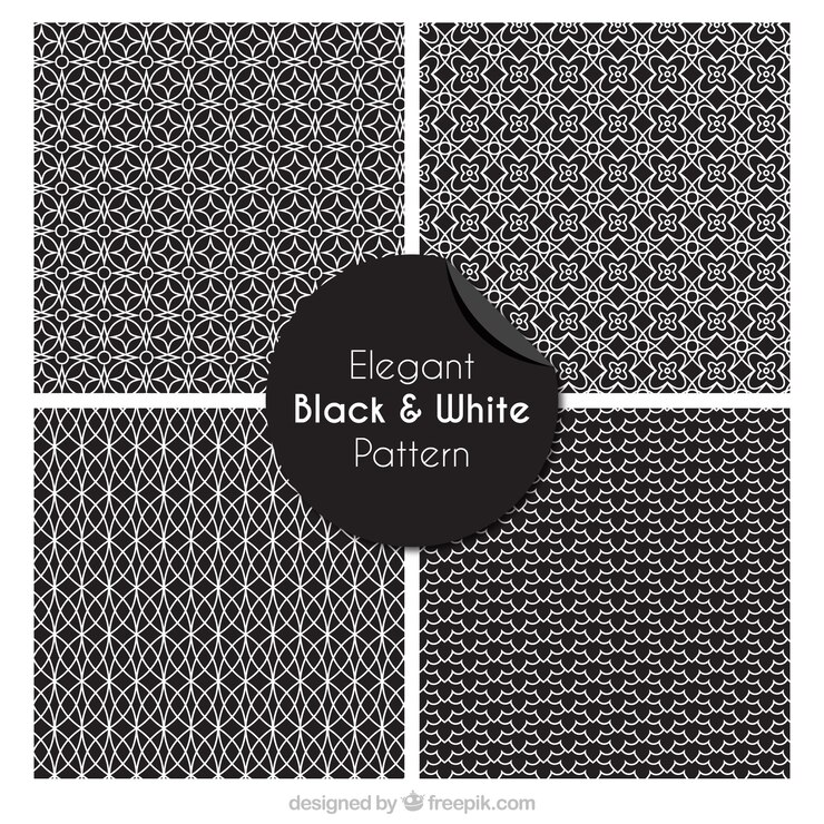 Vector gratuito los patrones geométricos en blanco y negro