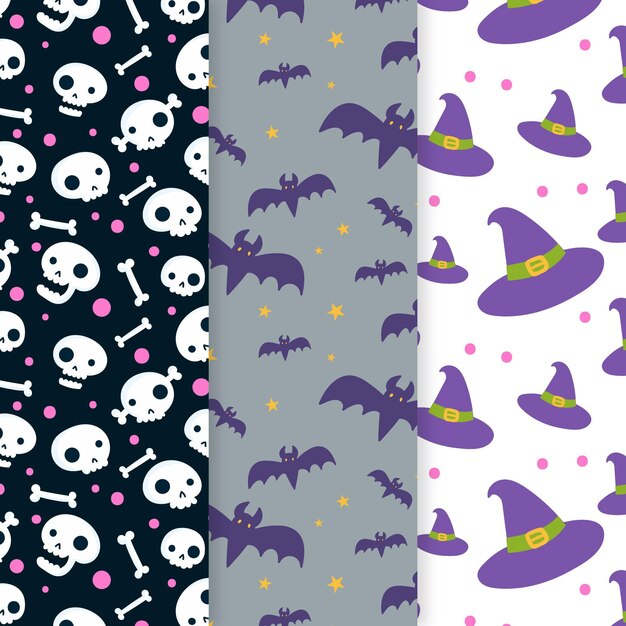 Patrones de halloween dibujados a mano