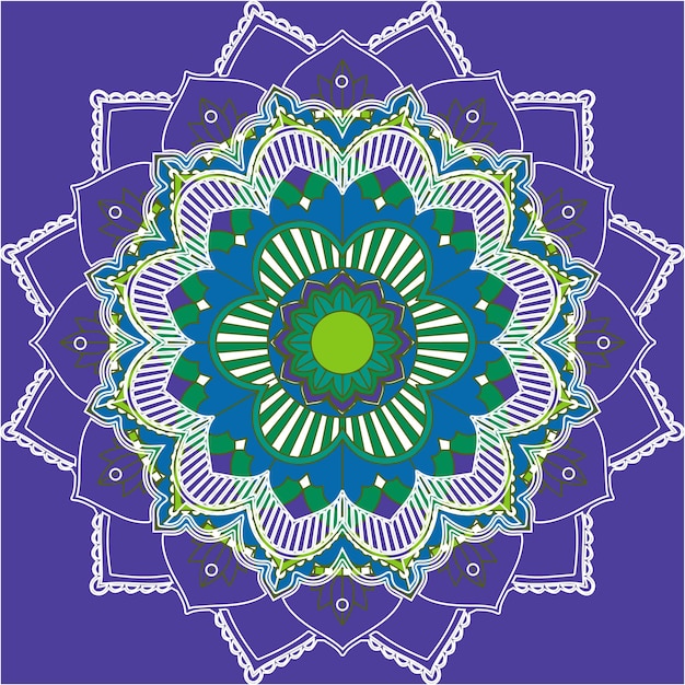 Patrones de mandala sobre fondo morado