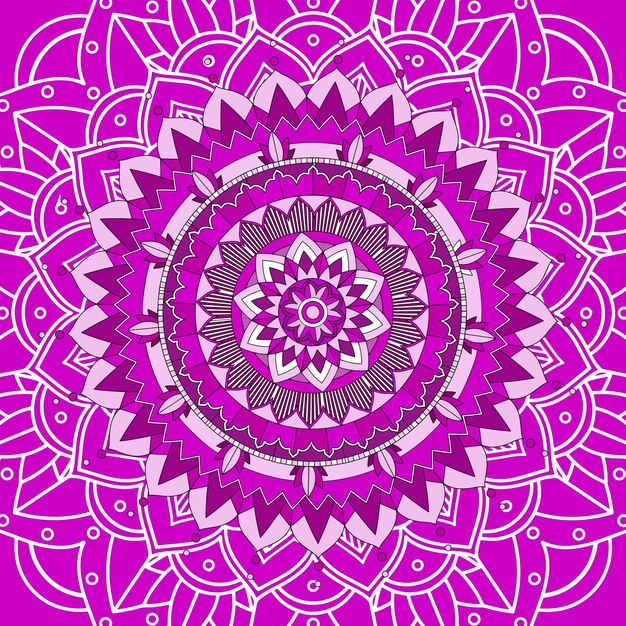 Patrones de mandala sobre fondo rosa