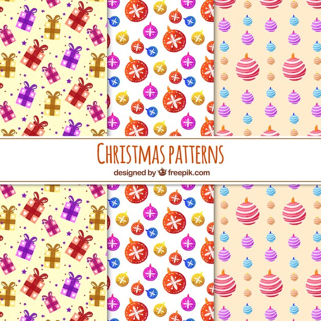 Patrones de navidad con elementos