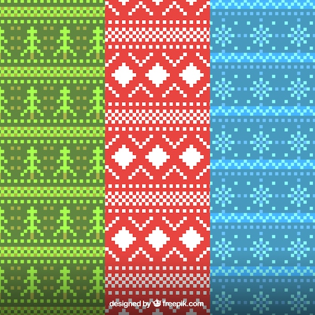 Patrones navideños abstractos hechos de lana