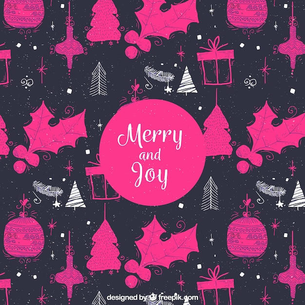 Patrones navideños dibujados a mano