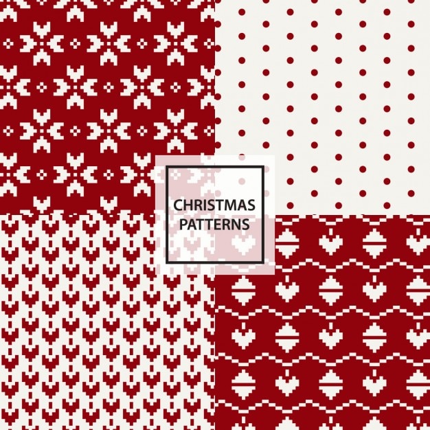 Vector gratuito patrones navideños rojos
