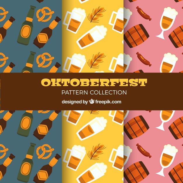Patrones del oktoberfest con variedad de cervezas