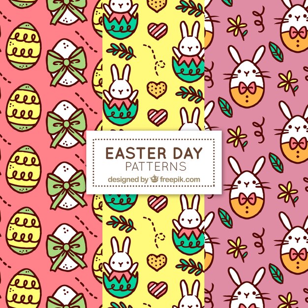 Patrones de pascua dibujados a mano