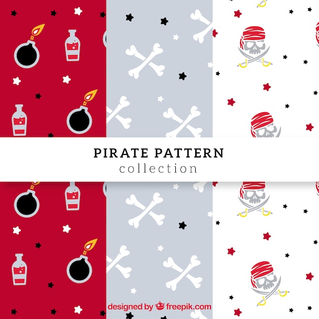 Vector gratuito patrones pirata decorativos