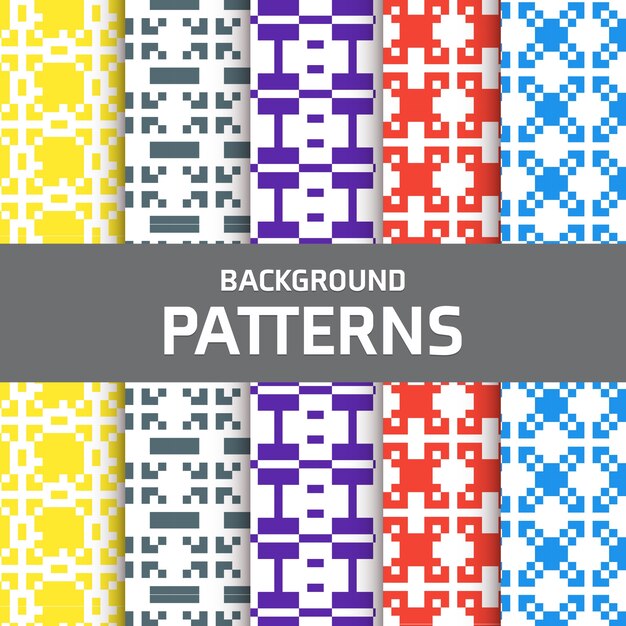 Patrones pixelados coloridos