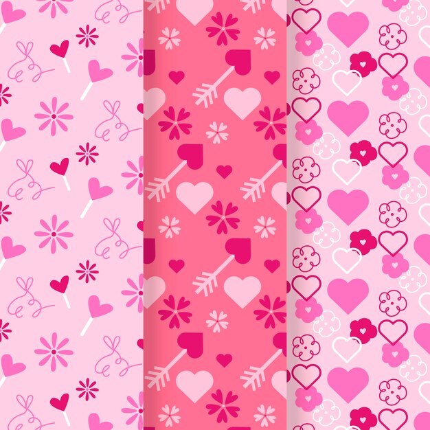 Patrones planos de san valentin