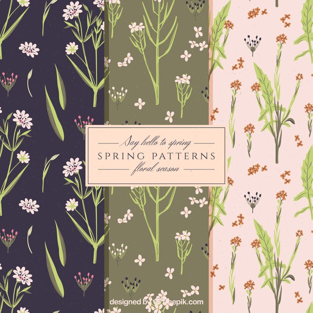 Patrones de primavera en estilo vintage