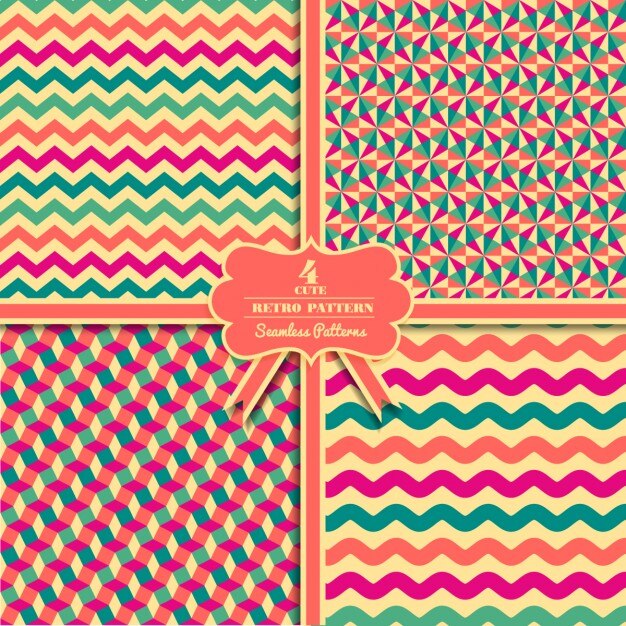 Patrones retro coloridos abstractos