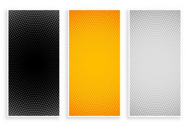 Patrones de semitono en colores negro amarillo y blanco