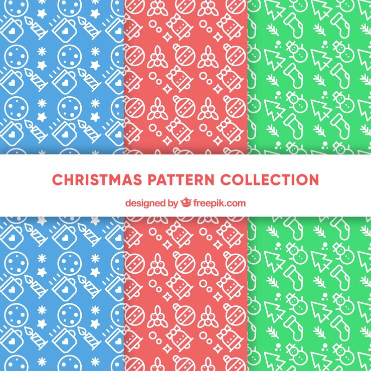 Vector gratuito patrones simples navideños dibujados a mano