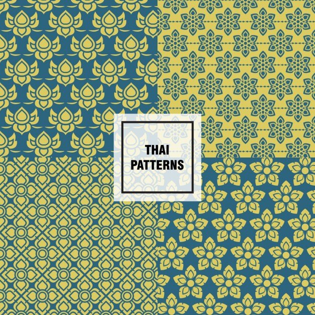 Patrones thai de formas abstractas