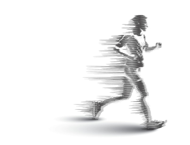 Patter dibujo de siluetas de hombre corriendo ilustración vectorial