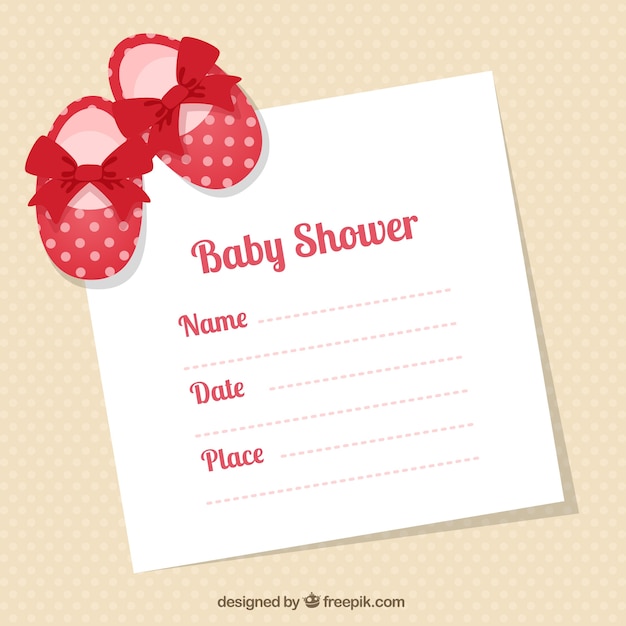 Vector gratuito patucos bebé tarjeta de ducha