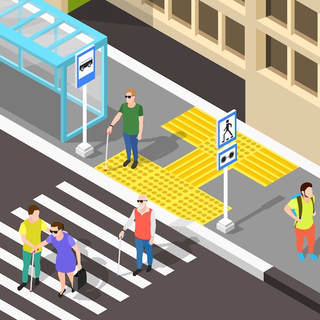 Pavimentación de cruce peatonal ciego