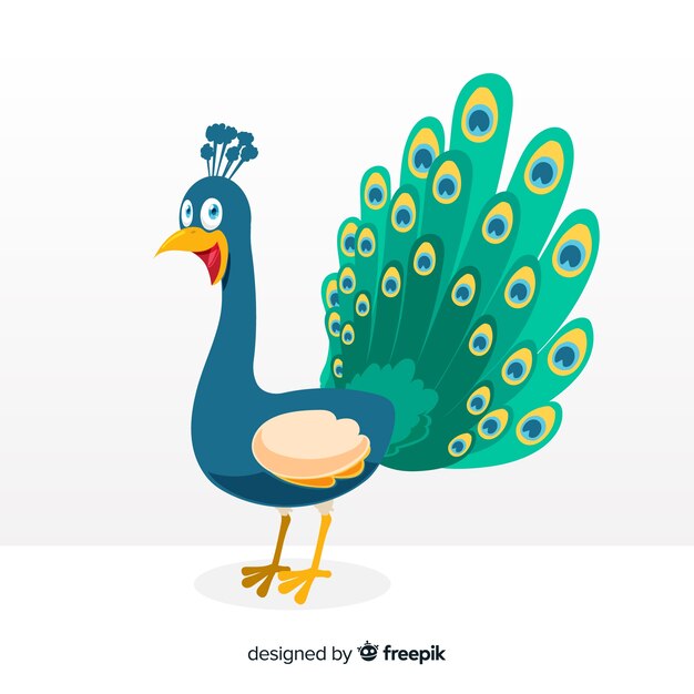 Pavo real dibujado a mano