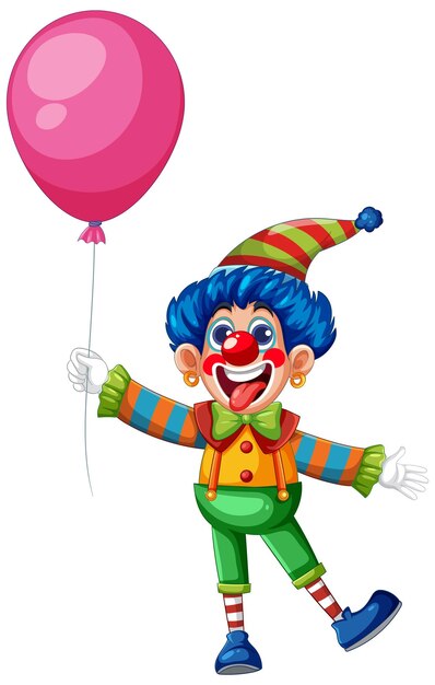 Un payaso colorido con una ilustración de globo
