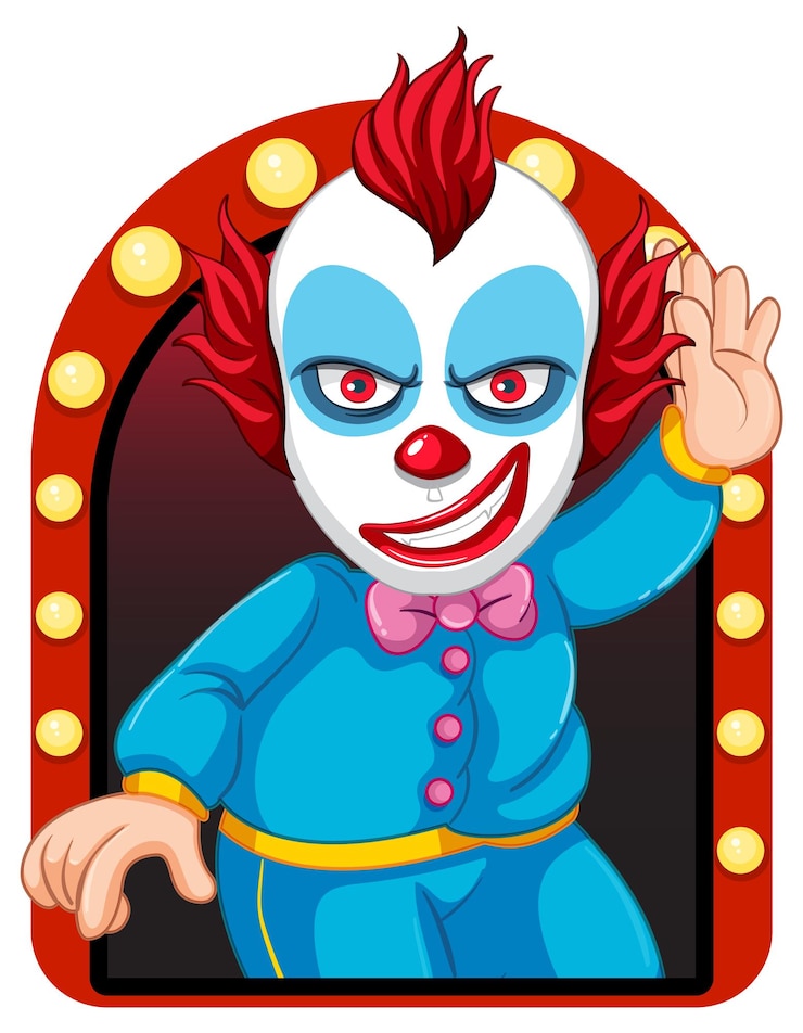 Vector gratuito payaso de dibujos animados con nariz roja