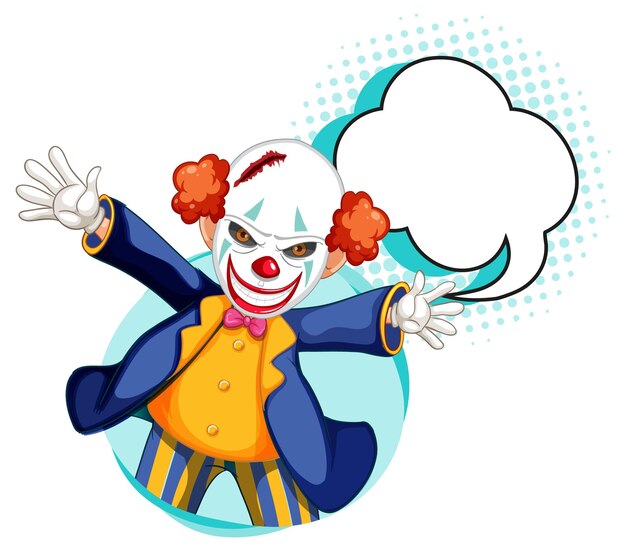 Payaso con discurso de burbuja