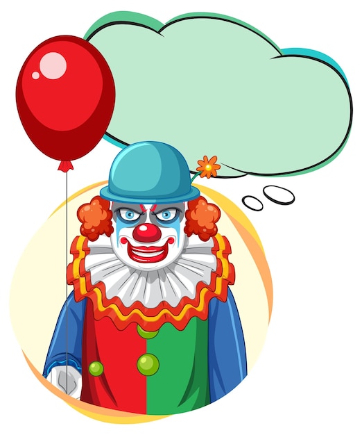 Payaso con discurso de burbuja