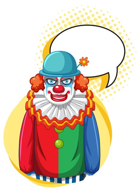 Payaso con discurso de burbuja