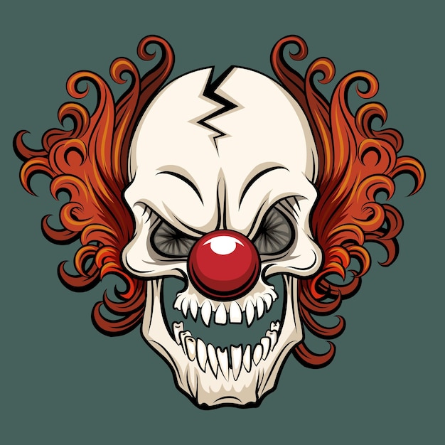 Payaso malvado vector. payaso aterrador, monstruo de payaso de halloween, ilustración de personaje de payaso bromista