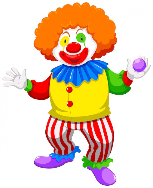 Payaso sosteniendo una pelota