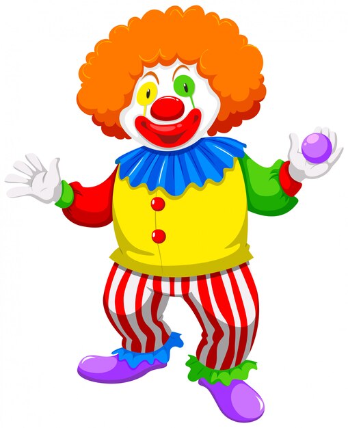 Payaso sosteniendo una pelota