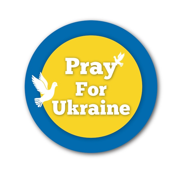 Paz para ucrania azul amarillo fondo blanco diseño de redes sociales banner vector libre