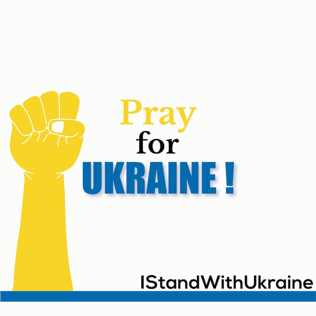 Paz para Ucrania Azul Amarillo Fondo blanco Diseño de redes sociales Banner Vector libre