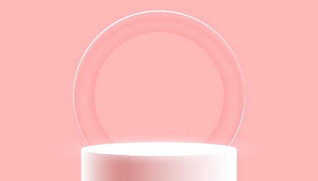 un pedestal en blanco tridimensional como telón de fondo para las ceremonias de premiación