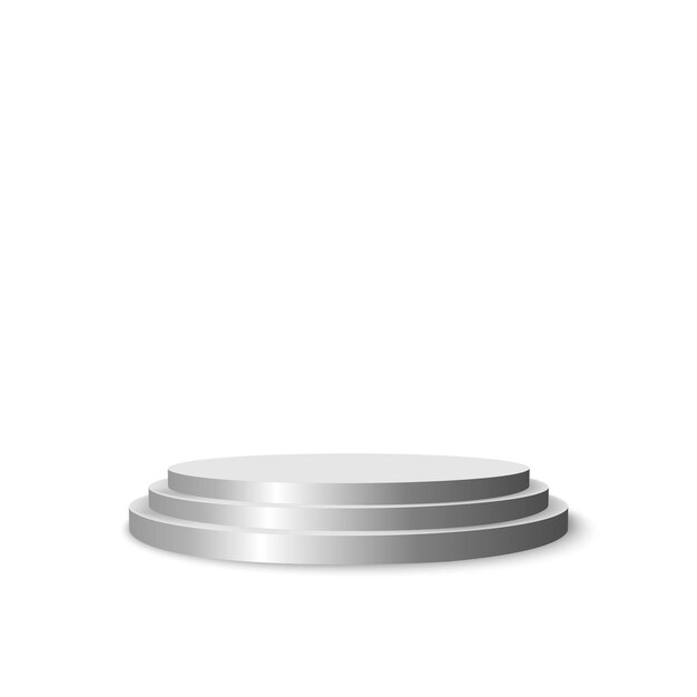 Pedestal redondo del podio aislado sobre un fondo blanco Ilustración vectorial