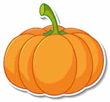 Vector gratuito pegatina de calabaza en blanco