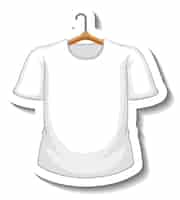 Vector gratuito pegatina camiseta blanca con perchero