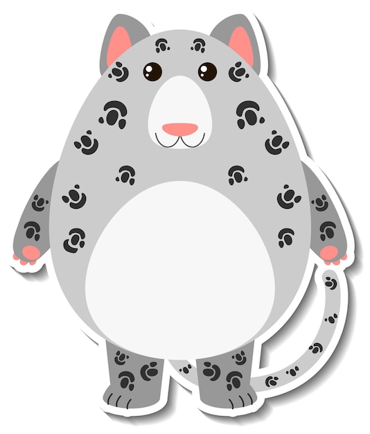 Vector gratuito pegatina de dibujos animados de animales de gato gordito