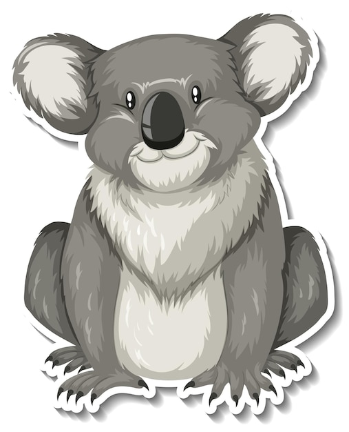 Vector gratuito pegatina de dibujos animados de animales koala