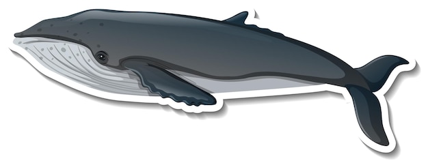 Pegatina de dibujos animados de animales marinos ballena