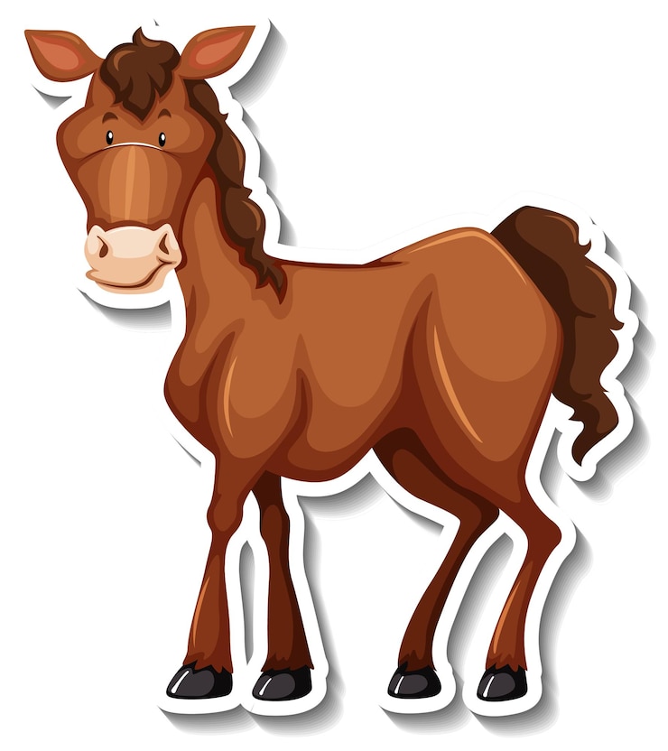 Vector gratuito pegatina de dibujos animados de un caballo