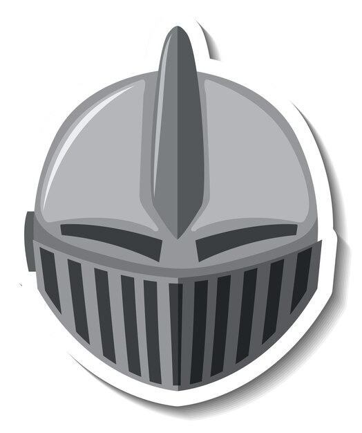 Pegatina de dibujos animados de casco de caballero