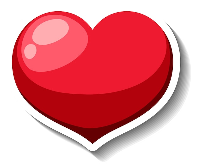 Vector gratuito una pegatina de dibujos animados de corazón degradado rojo