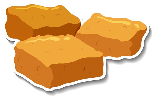 Pegatina de galletas sobre fondo blanco.