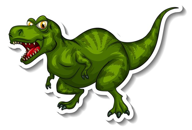 Pegatina Personaje de dibujos animados de dinosaurio tiranosaurio