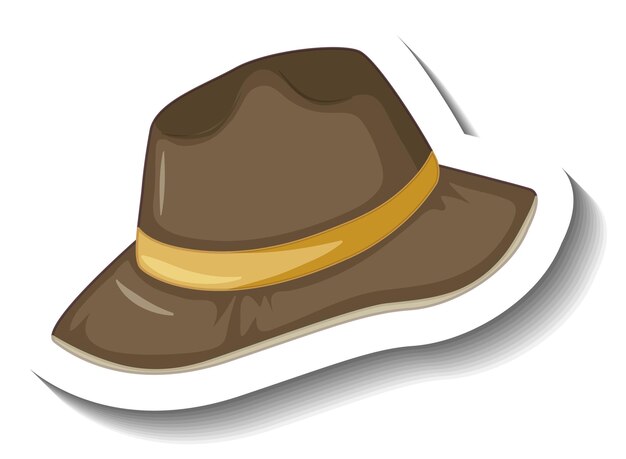 Pegatina de sombrero de pescador vintage marrón