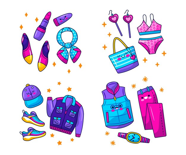 Pegatinas de accesorios y accesorios kawaii