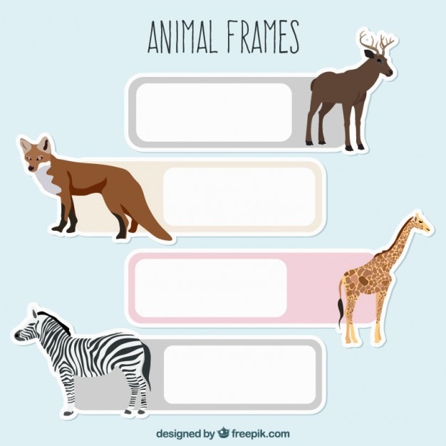 Vector gratuito pegatinas de animales salvajes