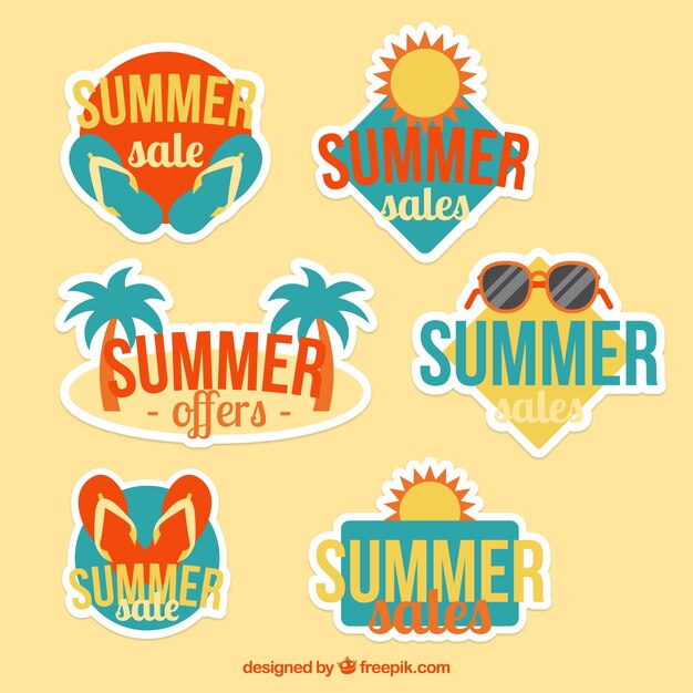 Pegatinas bonitas de ofertas de verano 