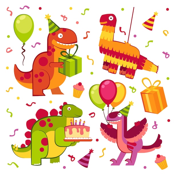 Vector gratuito pegatinas de colores feliz cumpleaños